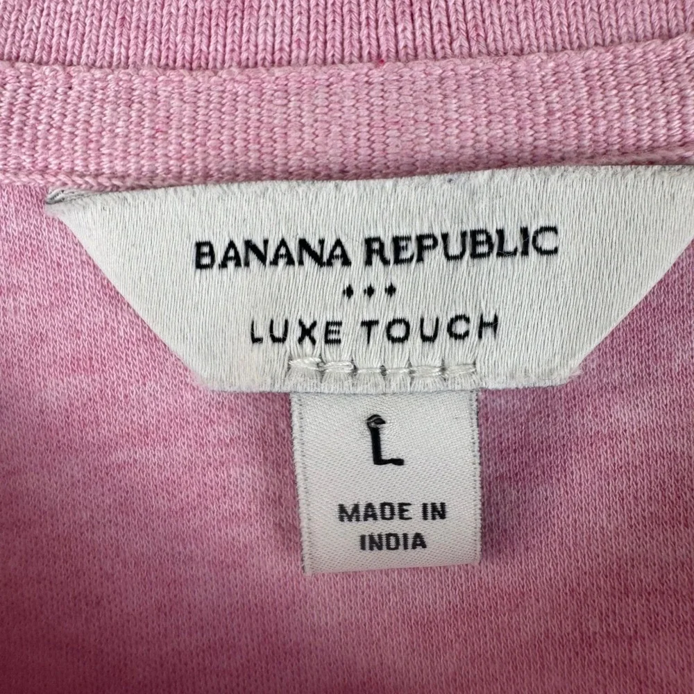 Banana Republic Luxe Touch Polo Shirt Mens L Pink Opal Short Sleeve Heathered